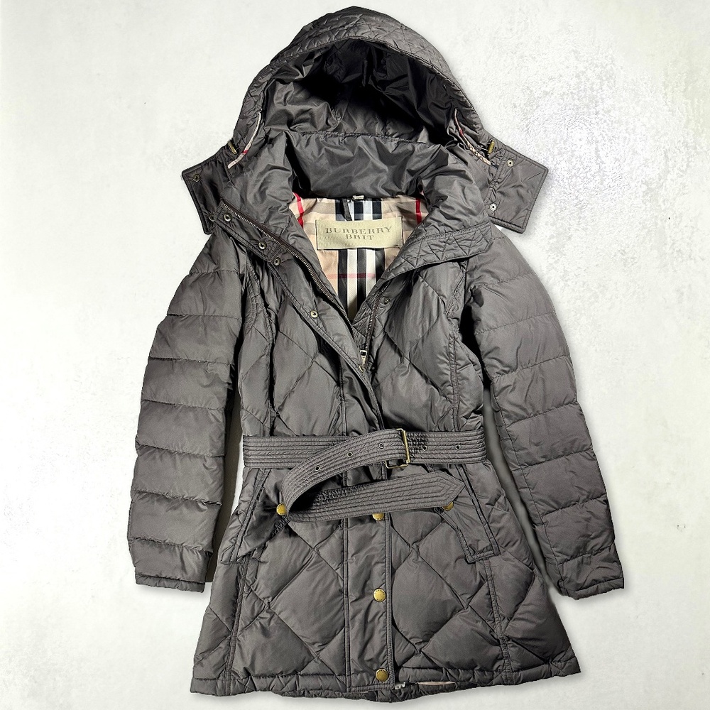 Burberry Women Piumino Down Hooded Jacket Brown, Small
